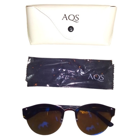 $149 AQS Modified Cat Eye Sunglasses AQUASWISS Mirror Blue Lens Made Italy 🇮🇹 - Picture 7 of 10